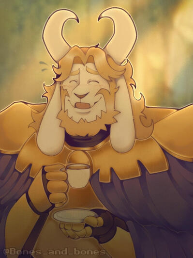Asgore from Undertale, Undertale was made by Toby Fox.